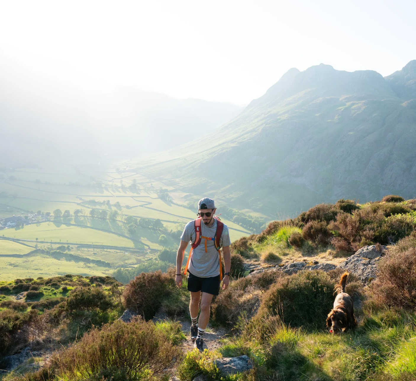 Man hiking through the Lake district