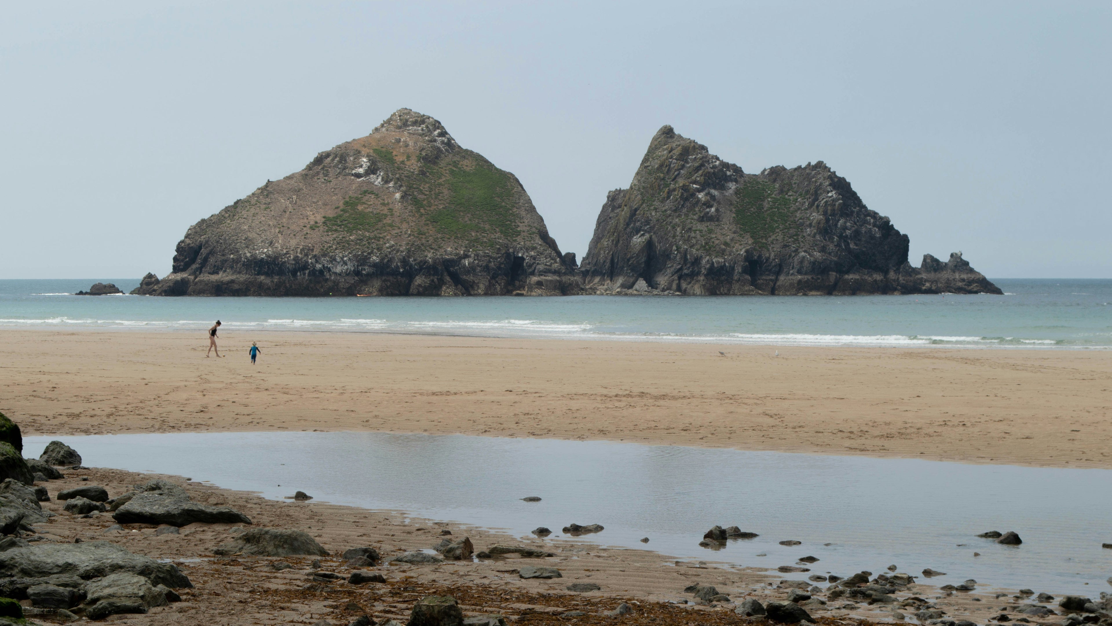 Gull Rock that sits on the coast of Holywell Bay