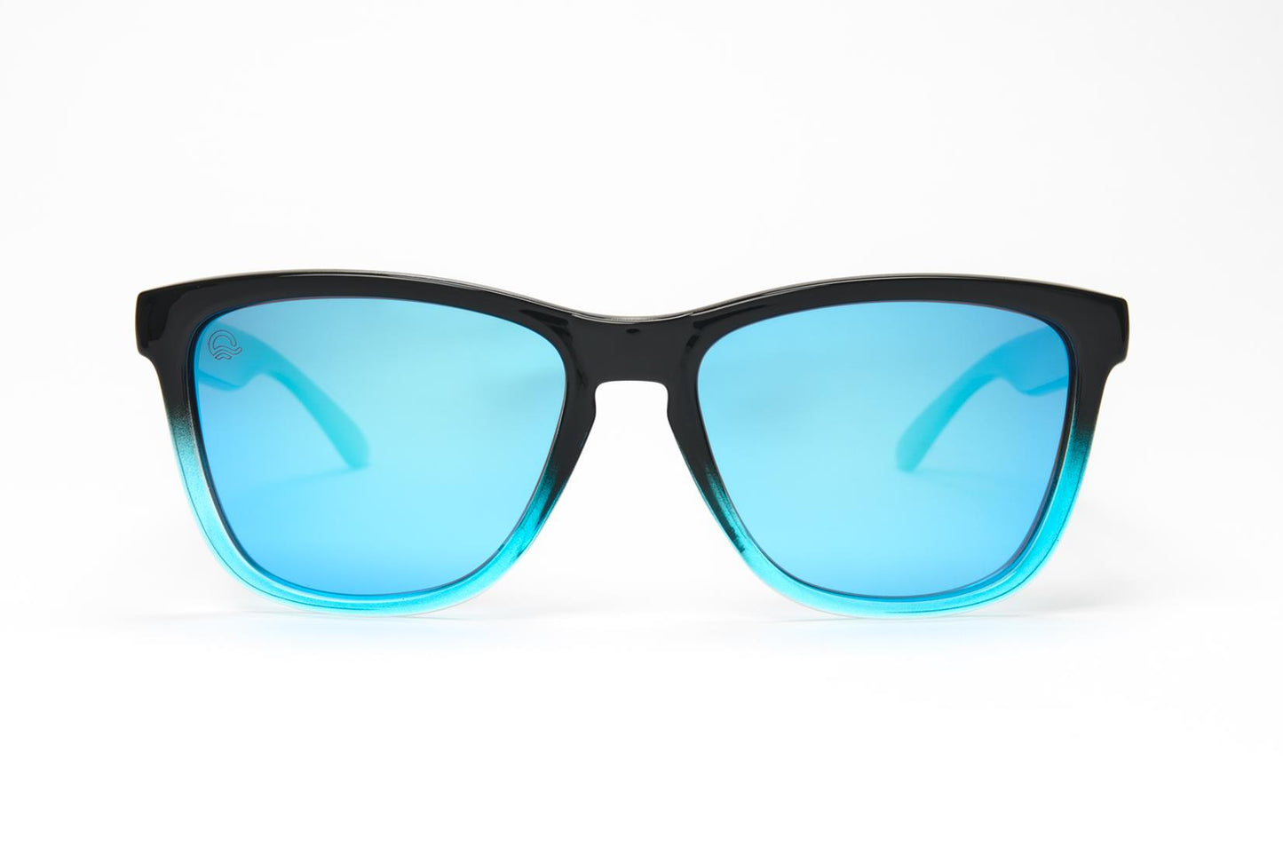 Luma eyewear Harlyn black blue face on product view