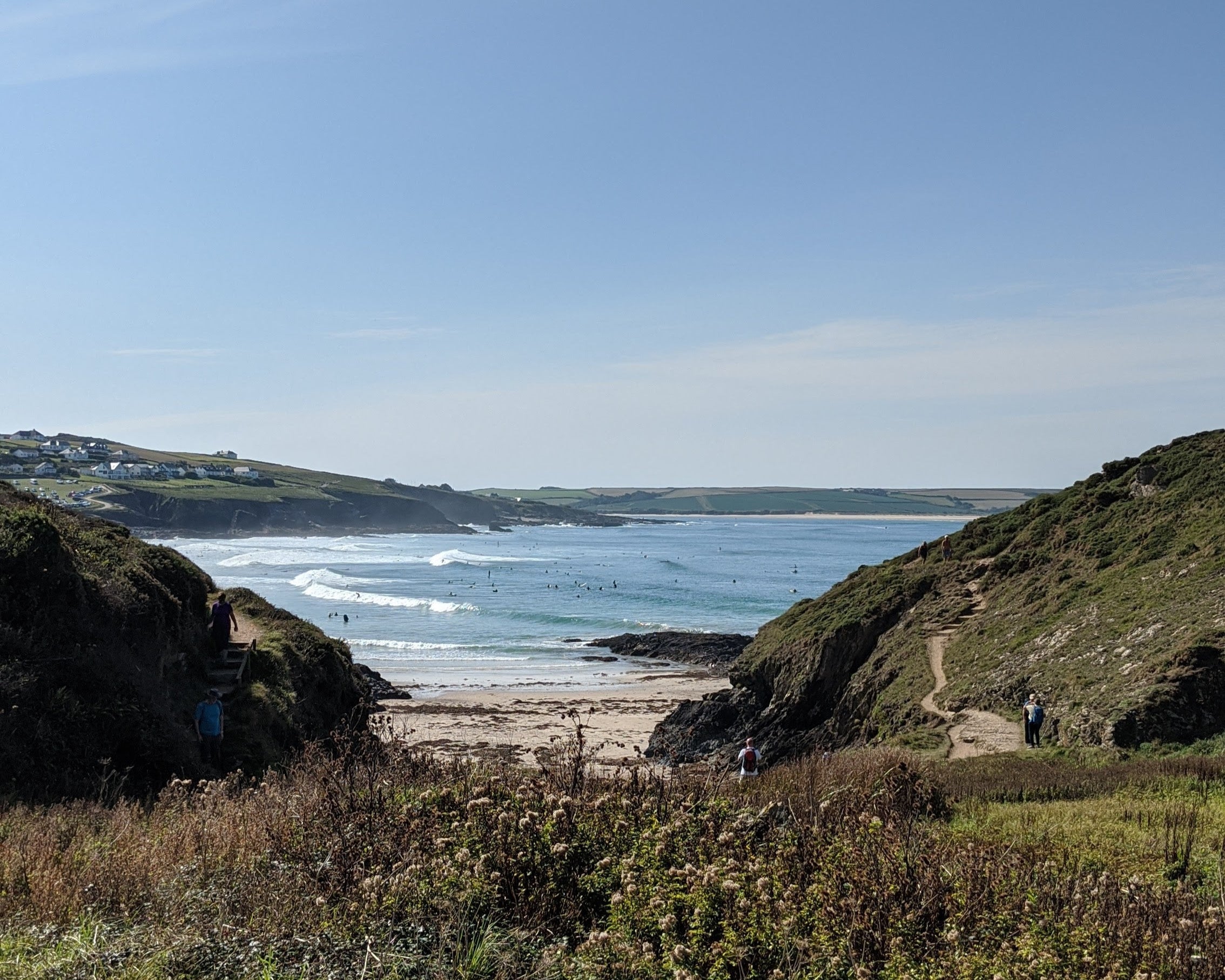 Harlyn bay beach waves cornwall