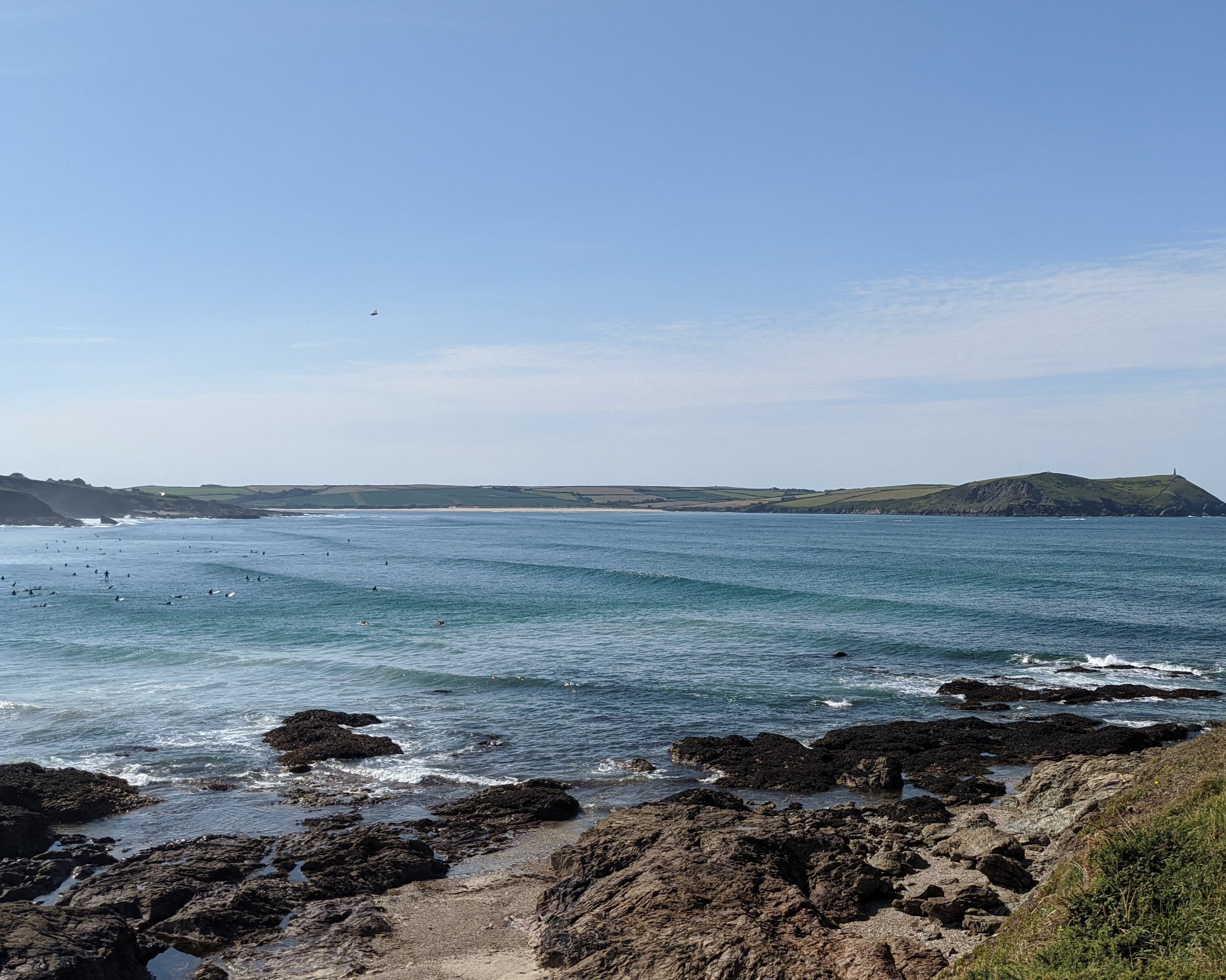 Harlyn bay beach view to sea